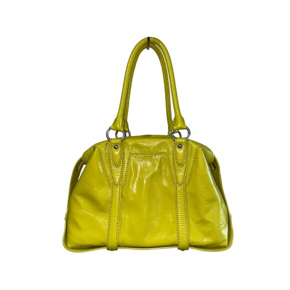Michael Kors Yellow Patent Leather Satchel Bag With Silver Hardware & Matching W - Picture 4 of 15